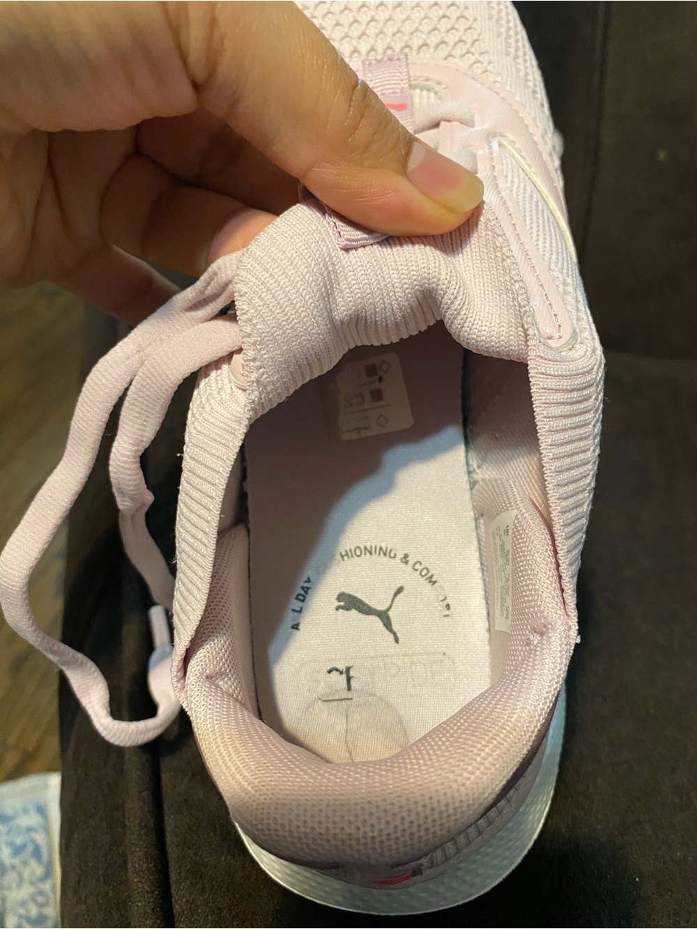 Puma Women's Light Pink Mesh Lace-Up Sneakers - Picture 12 of 16